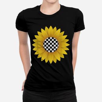 Checkered Sunflower - Checkerboard Yellow Cool Summer Flower Women T-shirt | Crazezy CA