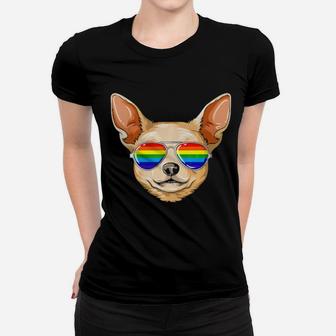 Chihuahua Gay Pride Flag Lgbt Rainbow Sunglasses Chihuahua Women T-shirt - Monsterry UK