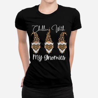 Chillin With My Gnomies Cheetah Print Valentine's Day Women T-shirt - Monsterry