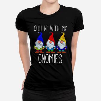 Chillin With My Gnomies, Christmas Garden Gnome Xmas God Jul Women T-shirt | Crazezy