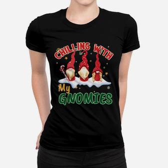 Chillin With My Gnomies Christmas Pamajas Family Funny Xmas Women T-shirt | Crazezy CA