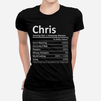 Chris Nutrition Personalized Name Funny Christmas Gift Idea Women T-shirt | Crazezy CA