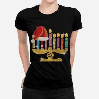 Chrismukkah Hannukah Santa Hat Funny Christmas Xmas Sweatshirt Women T-shirt | Crazezy AU