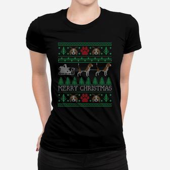 Christmas Beagle Dog Lovers Owners Beagle Ugly Christmas Sweatshirt Women T-shirt | Crazezy UK