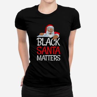 Christmas Black Lives Matter Santa African American Design Women T-shirt | Crazezy CA