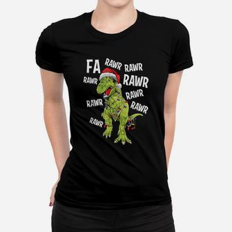 Christmas Carol Singing T-Rex Funny Santa Hat Dino Gift Women T-shirt | Crazezy CA