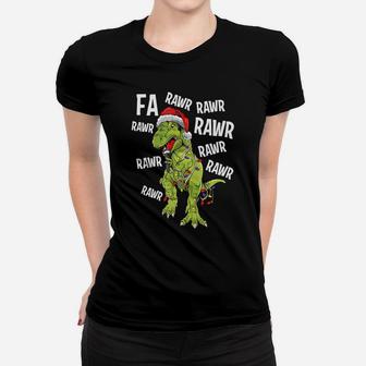 Christmas Carol Singing T-Rex Funny Santa Hat Dino Gift Women T-shirt | Crazezy