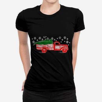 Christmas Classic Vintage Truck Snow Design Sweatshirt Women T-shirt | Crazezy