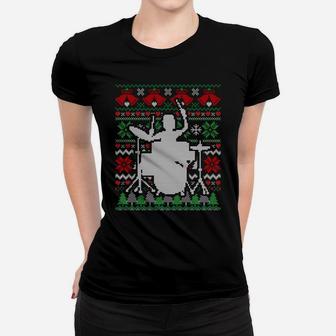 Christmas Drum Drummer Gift Women T-shirt | Crazezy
