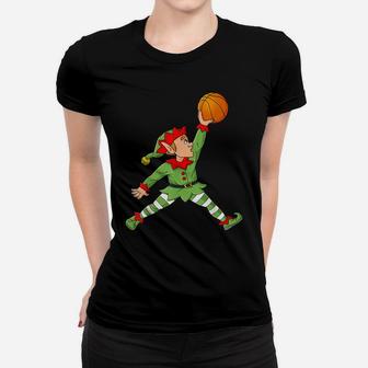 Christmas Elf Basketball Funny Boys Kids Family Pajama Xmas Women T-shirt | Crazezy