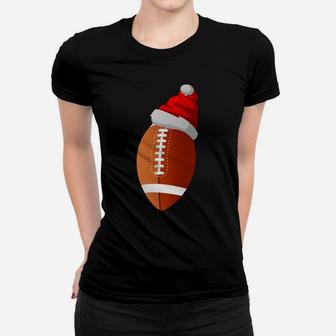 Christmas Football Ball Santa Hat For Mens Womens Kids Sweatshirt Women T-shirt | Crazezy CA