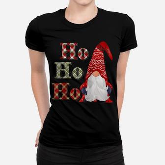 Christmas Gnome With Plaids Xmas Family Matching Pajama Gift Raglan Baseball Tee Women T-shirt | Crazezy