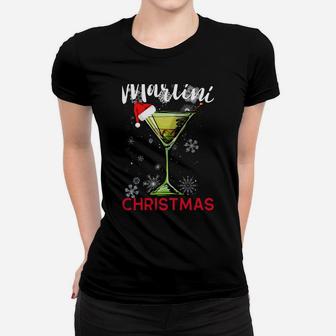 Christmas Martini Cocktail Happy Hour Shirt Funny Drink Gift Sweatshirt Women T-shirt | Crazezy CA