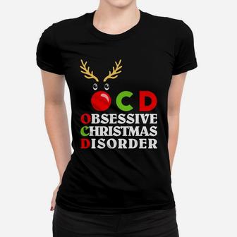 Christmas Obsessive Disorder Reindeer Design Sweatshirt Women T-shirt | Crazezy