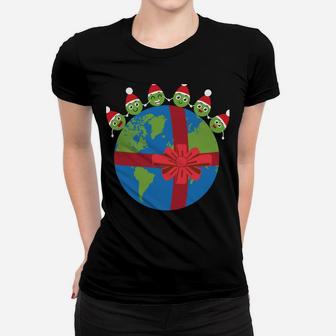 Christmas Peas On Earth World Peace Pea Design Sweatshirt Women T-shirt | Crazezy AU