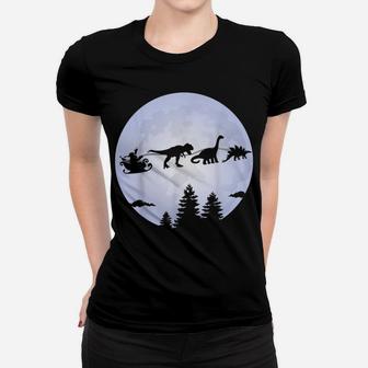 Christmas Santa Dinosaur - Moon Dinosaur Sleigh Women T-shirt | Crazezy DE