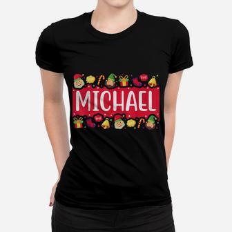 Christmas Style First Name Michael Gift Personalized Name Women T-shirt | Crazezy UK