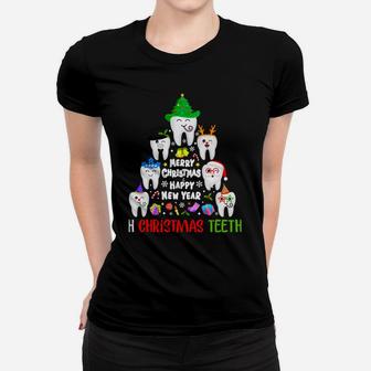 Christmas Teeth Funny Dental Gift Dentist Hygienist Xmas Sweatshirt Women T-shirt | Crazezy