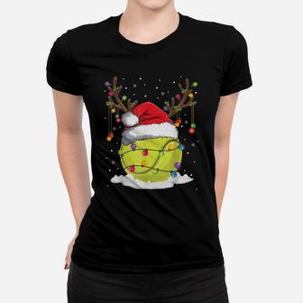 Christmas Tennis Reindeer Funny Santa Hat Xmas Kids Boy Women T-shirt | Crazezy CA