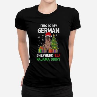 Christmas This Is My German Shepherd Pajama Funny Dog Lover Women T-shirt | Crazezy