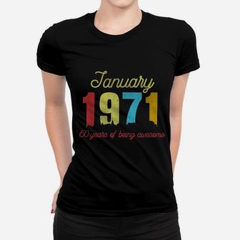 Classic January 1971 50 Years Old Retro 50Th Birthday Gift Women T-shirt | Crazezy DE