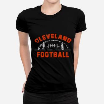 Cleveland Football End Zone Game Day Distressed Vintage Women T-shirt - Monsterry AU