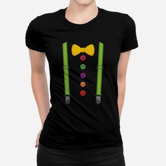 Clown Suspenders Circus Carnival Birthday Costume Women T-shirt | Crazezy