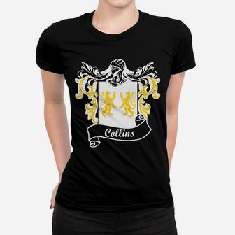 Collins Coat Of Arms Surname Last Name Family Crest Women T-shirt | Crazezy