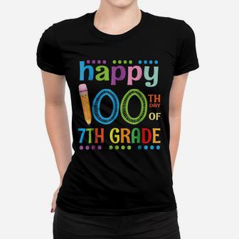 Color Pencil Emotion Face Shirt Happy 100Th Day Of 7Th Grade Women T-shirt | Crazezy UK