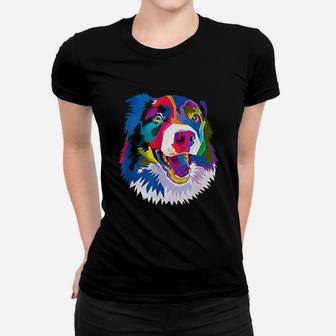 Colorful Border Collie Women T-shirt | Crazezy