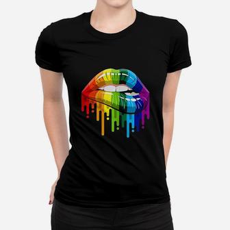 Colorful Graphic Lips Women T-shirt | Crazezy