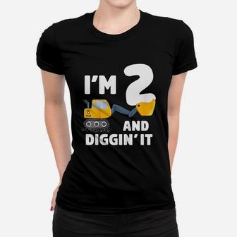 Construction Truck 2Nd Birthday2 Two Year Old Excavator Women T-shirt | Crazezy UK