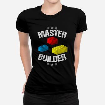 Cool Master Builder Funny Building Blocks Gift Men Women Women T-shirt | Crazezy