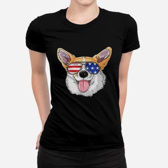 Corgi 4Th Of July American Sunglasses Dog Puppy Usa Dog Women T-shirt | Crazezy DE