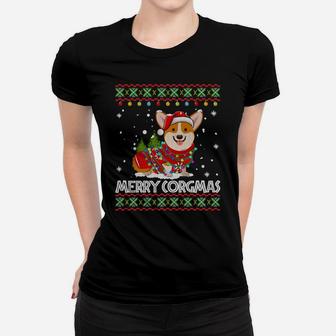 Corgi Dog Merry Corgmas Santa Corgi Ugly Christmas Sweater Sweatshirt Women T-shirt | Crazezy DE