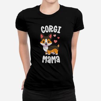 Corgi Mom Shirts For Women Dog Mama Red Tricolor Corgi Women T-shirt | Crazezy AU