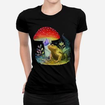 Cottagecore Aesthetic - Frog Mushroom Butterfly Women T-shirt | Crazezy