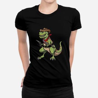 Cowboy T Rex Dinosaur Women T-shirt | Crazezy AU