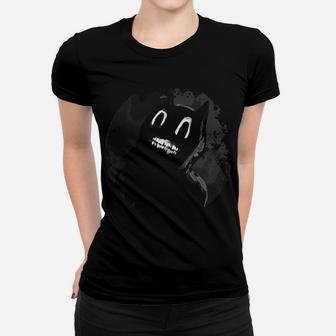 Creepy Cartoon Cat For Kids - Black & White Mysterious Women T-shirt | Crazezy AU