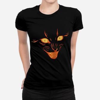Creepy Cat Face, Vintage Black Cat Lover, Retro Style Cats Raglan Baseball Tee Women T-shirt | Crazezy