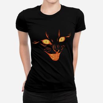 Creepy Cat Face, Vintage Black Cat Lover, Retro Style Cats Sweatshirt Women T-shirt | Crazezy