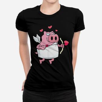 Cupid Pig Funny Valentines Day Cute Pig Women T-shirt - Monsterry DE