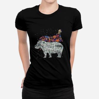 Cute Animal Gift Idea Floral Hippo Women T-shirt | Crazezy CA