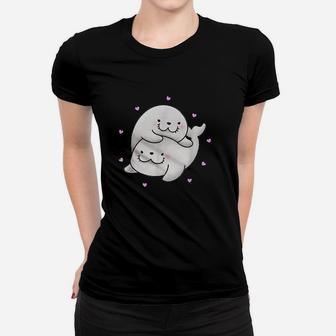 Cute Baby Harp Seal Couple Sea Animals Lover Women T-shirt | Crazezy
