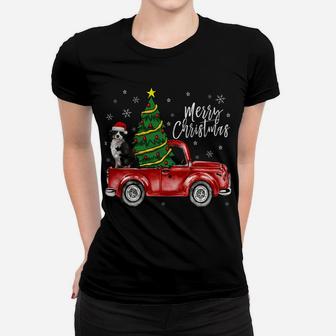 Cute Bernese Mountain Dog Truck Merry Christmas Dog Lover Sweatshirt Women T-shirt | Crazezy
