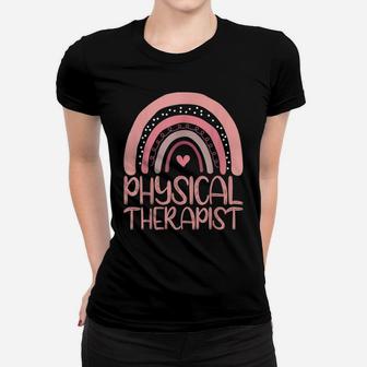 Cute Boho Pink Rainbow Physical Therapist For Nurse Funny Women T-shirt | Crazezy