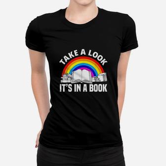Cute Book Reader Rainbow Book Women T-shirt | Crazezy