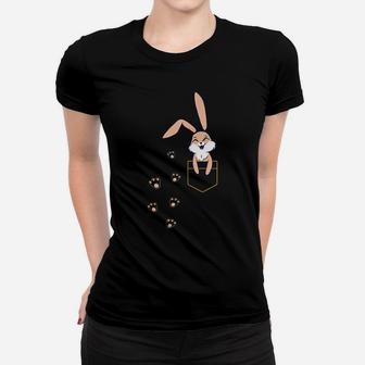 Cute Bunny Rabbit Pocket Easter Day Women T-shirt | Crazezy