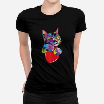 Cute Cat Lovers Colorful Art Women T-shirt | Crazezy AU