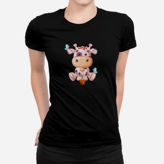 Cute Cow Strawberry Hearts Valentines Day Girls Hearts Women T-shirt - Monsterry AU
